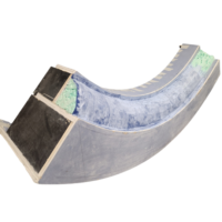 Quarter circle with waterproof barrier