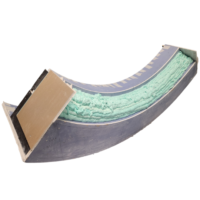 Rear part of cornice filled with foam